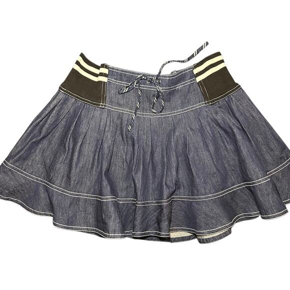 Anthropologie Pilcro Sporty Tiered Denim Mini Skirt Size Medium - Picture 13 of 16